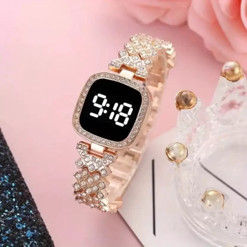 Montre-bracelet LED en cristal pour femme (Benin)