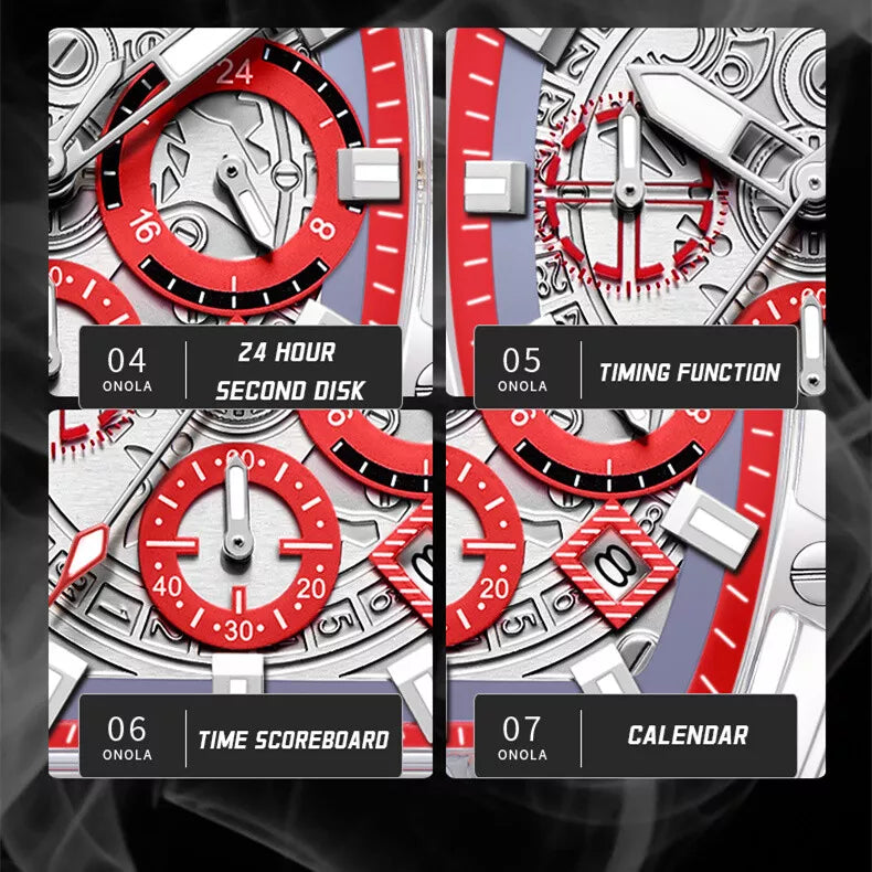 Montre Onola en forme de tonneau pour hommes (Chad)